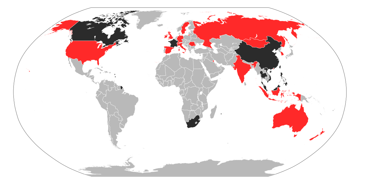 World sars map World sars map